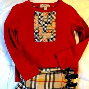 Girls 5Y/110cm Authentic Burberry Kilt and Top
